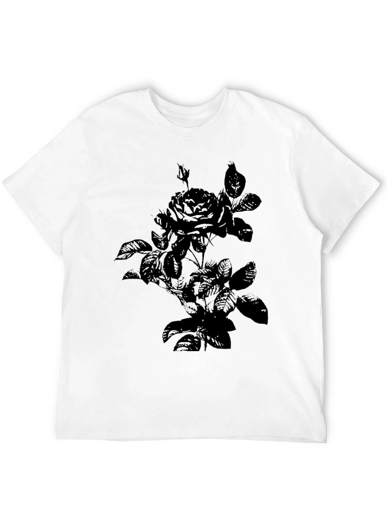 Rose Graphic Print Tee - Black