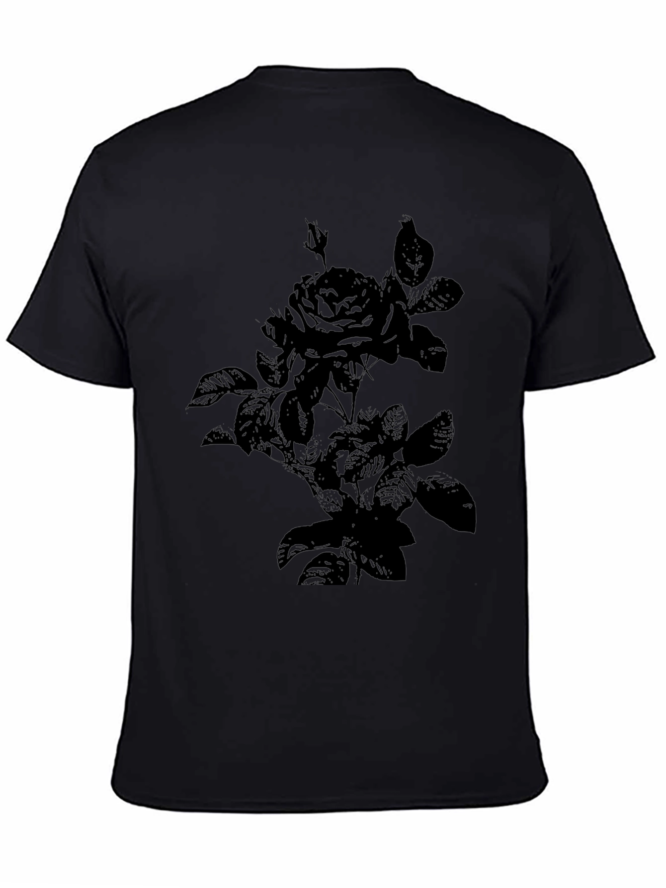 Rose Graphic Print Tee - Black