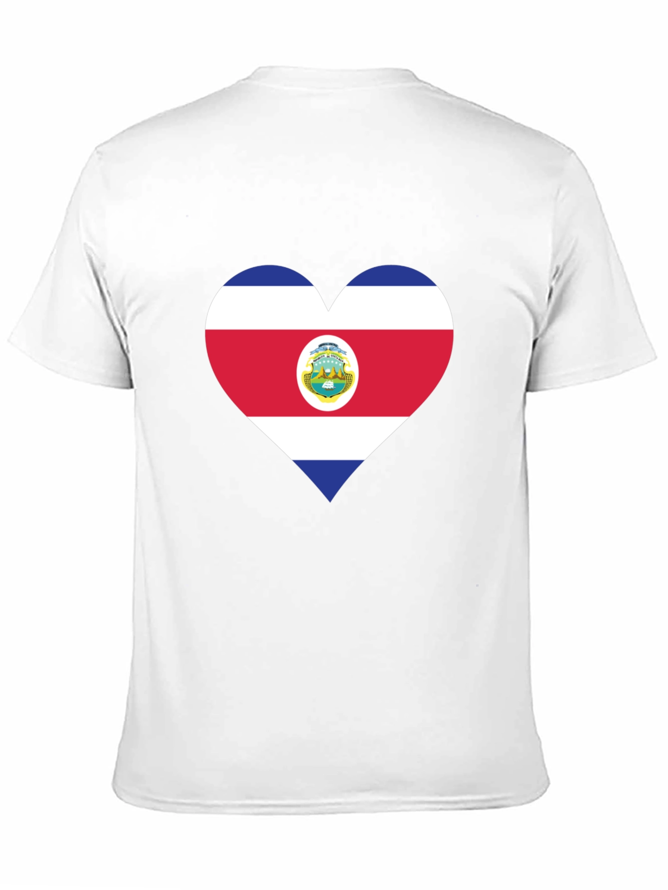 Costa Rica Flag Heart T-Shirt - Black Cotton Tee
