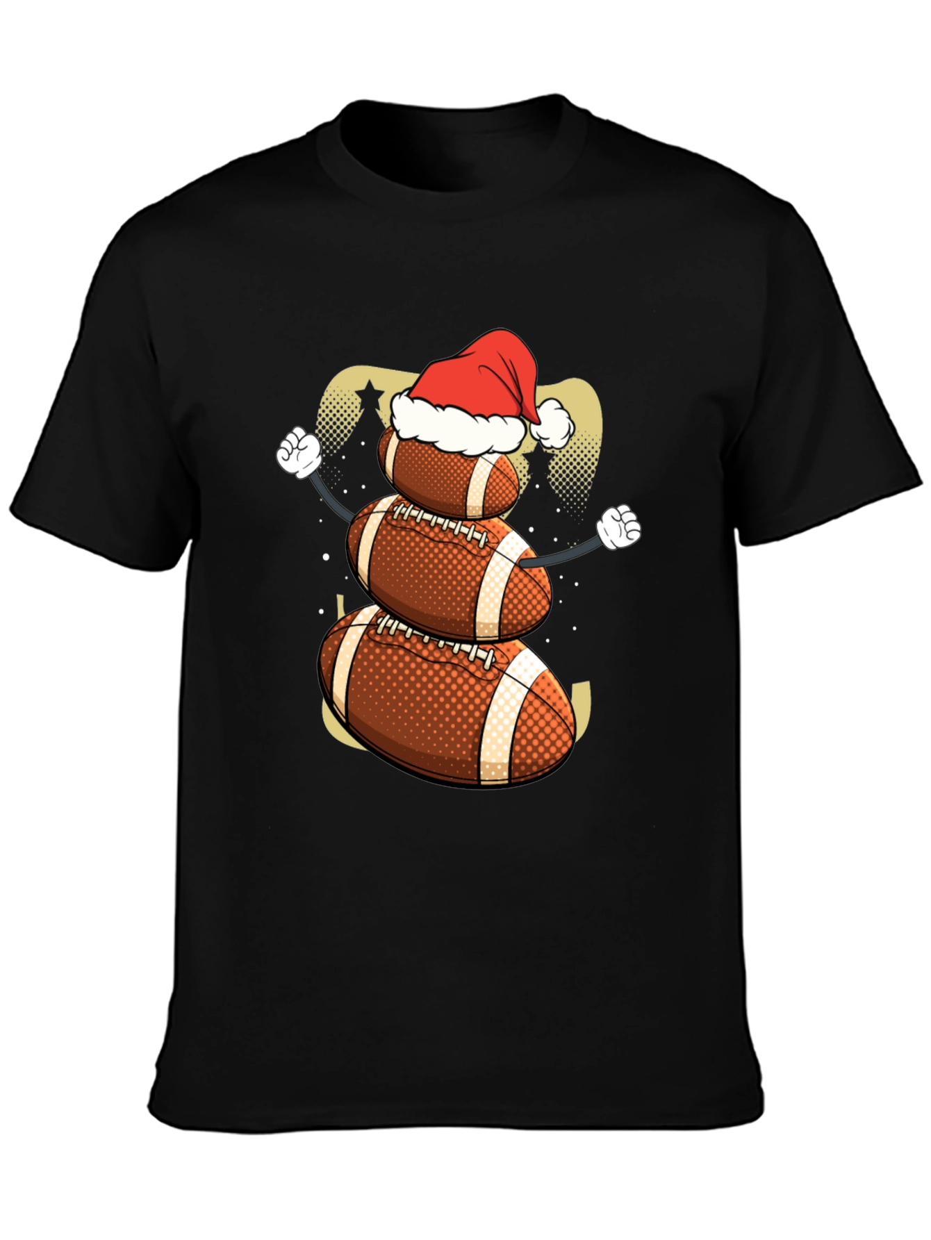 Football Snowman Christmas T-Shirt