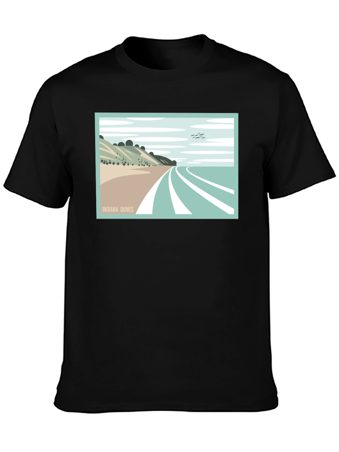 Indiana Dunes Graphic Tee - Stylish Black T-Shirt
