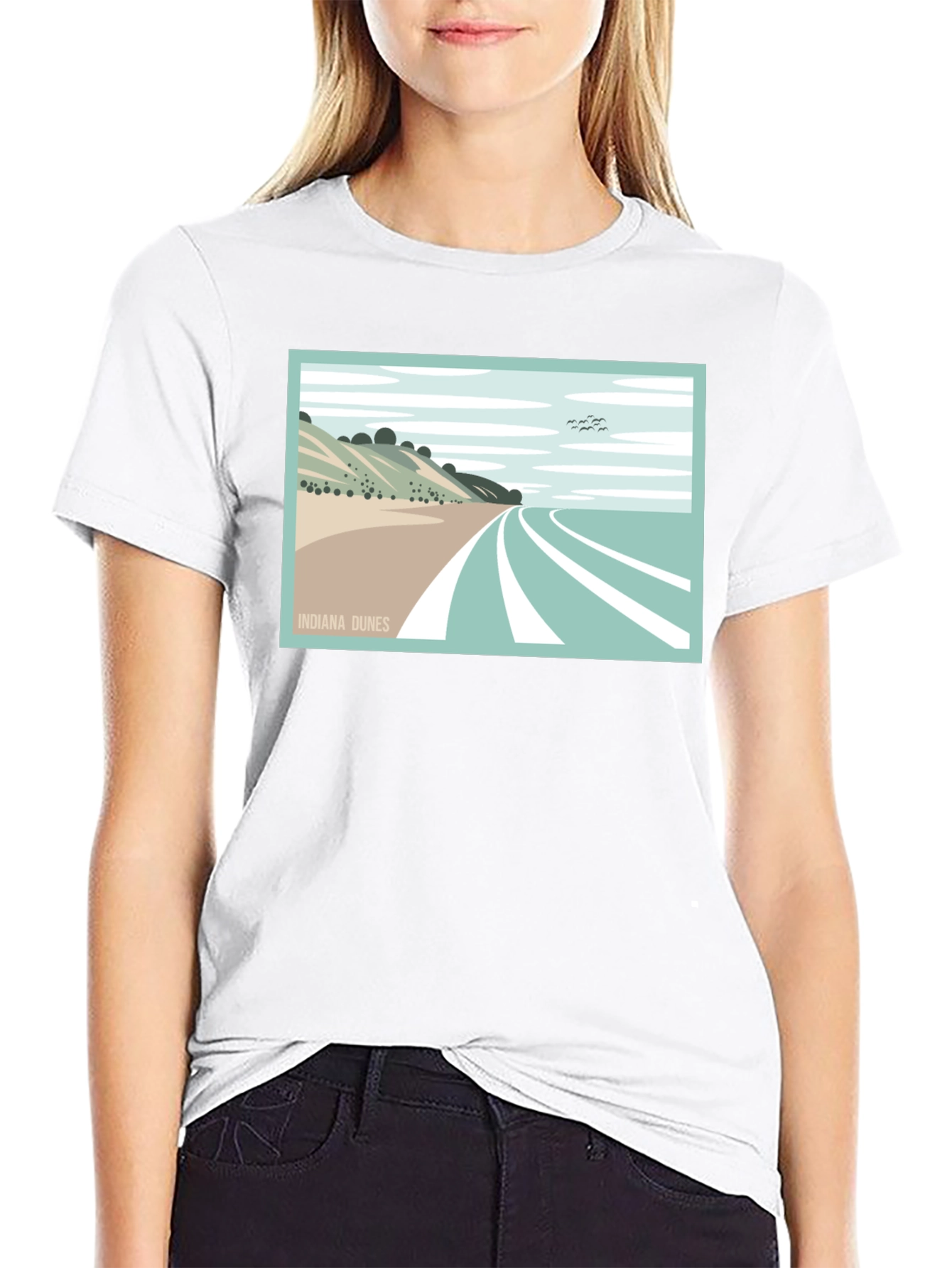Indiana Dunes Graphic Tee - Stylish Black T-Shirt