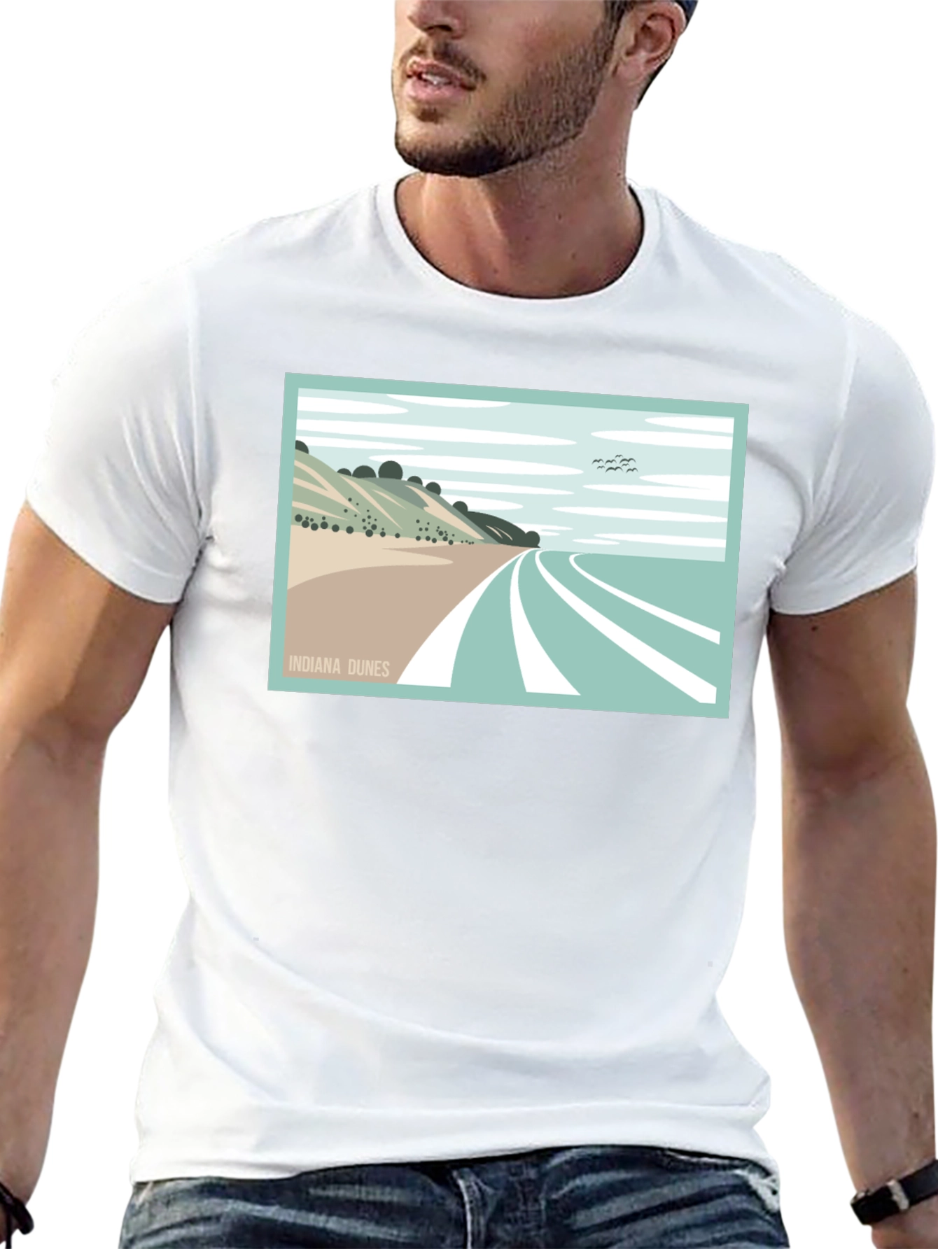 Indiana Dunes Graphic Tee - Stylish Black T-Shirt
