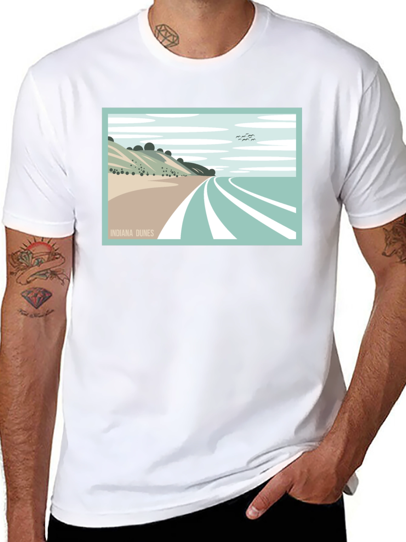 Indiana Dunes Graphic Tee - Stylish Black T-Shirt