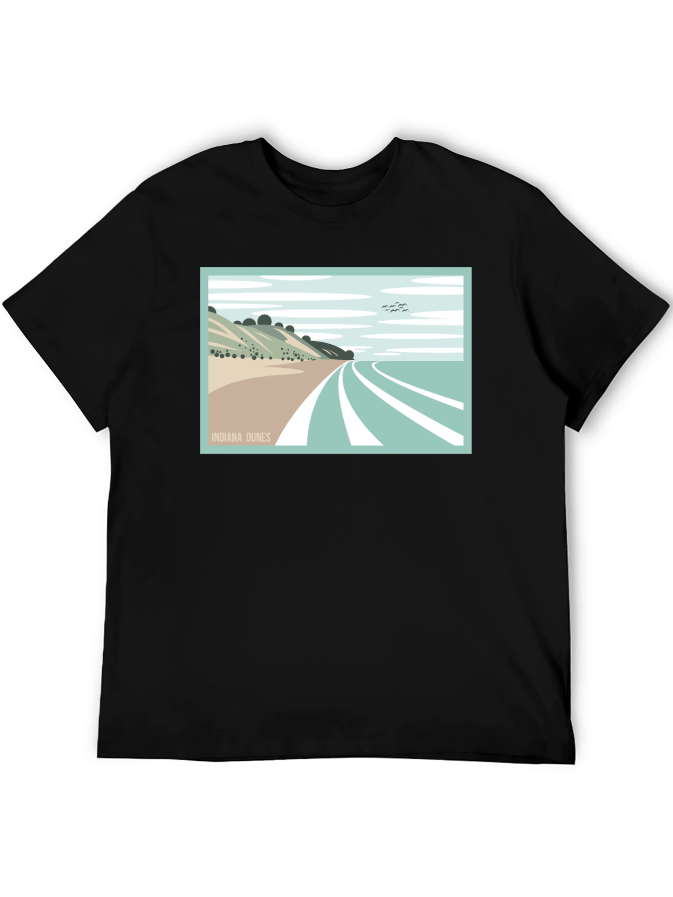 Indiana Dunes Graphic Tee - Stylish Black T-Shirt