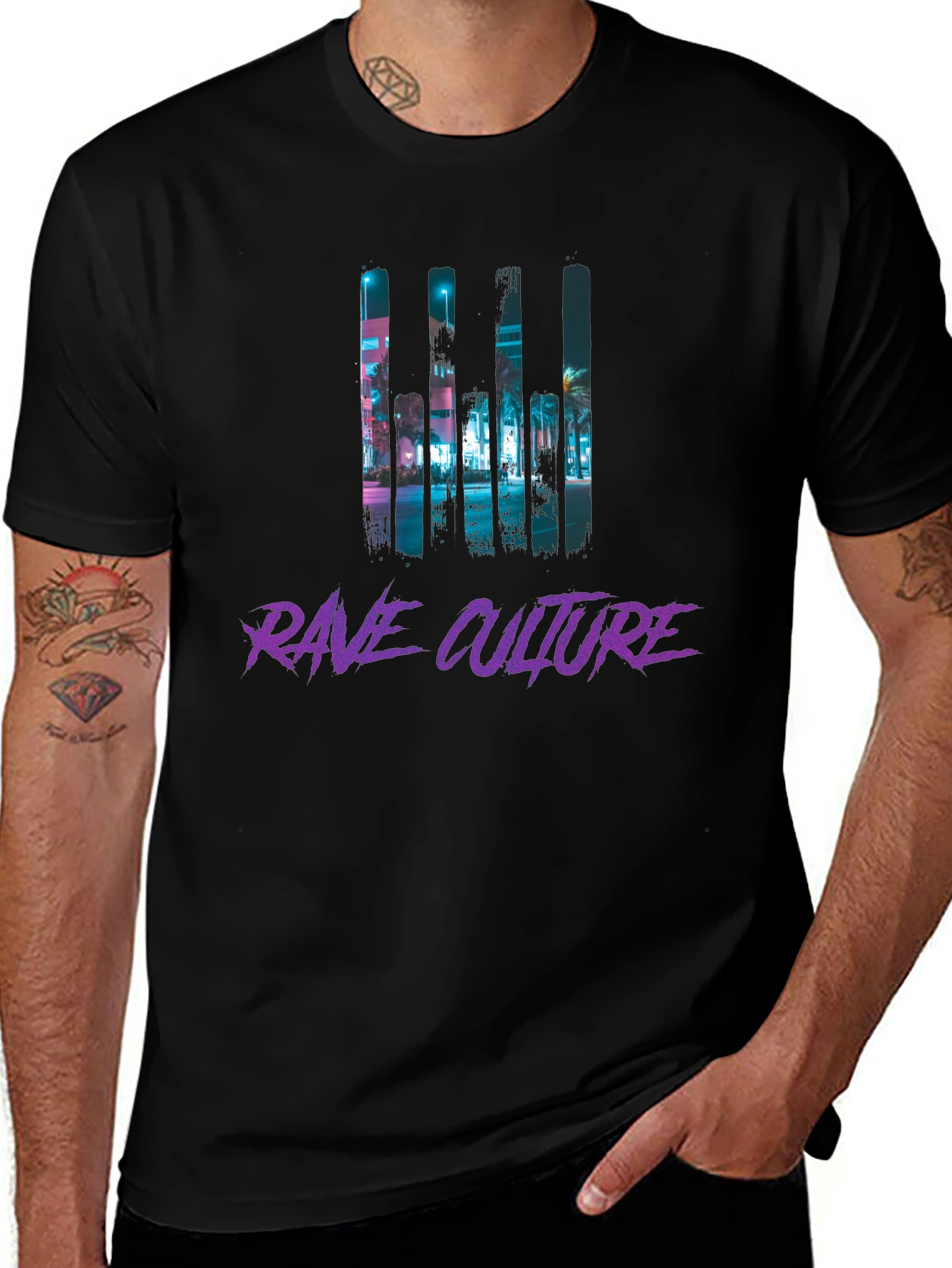 Rave Culture Graphic T-Shirt - Black