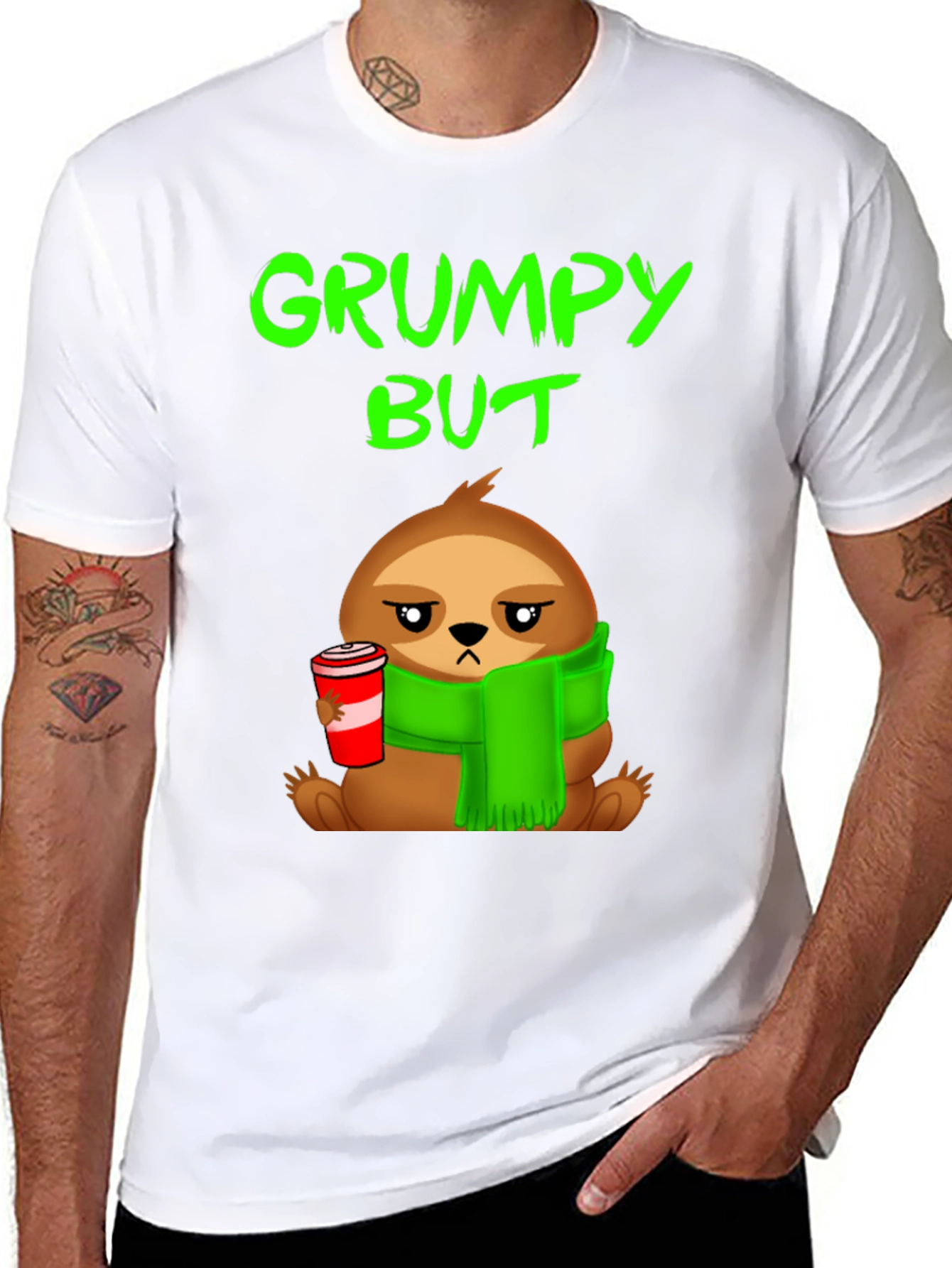 Grumpy Sloth T-Shirt - Coffee Lover