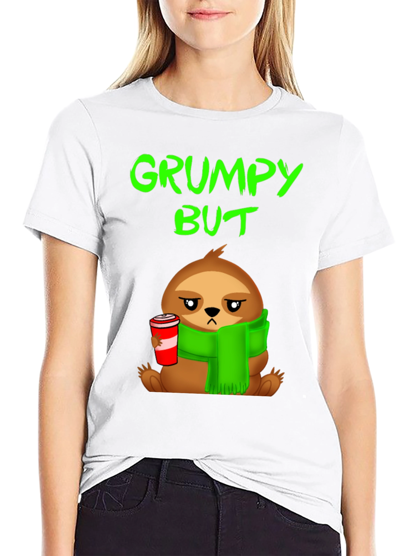 Grumpy Sloth T-Shirt - Coffee Lover