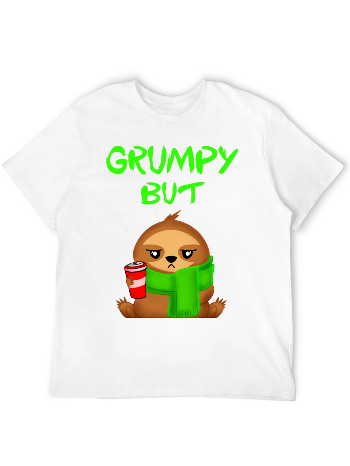 Grumpy Sloth T-Shirt - Coffee Lover