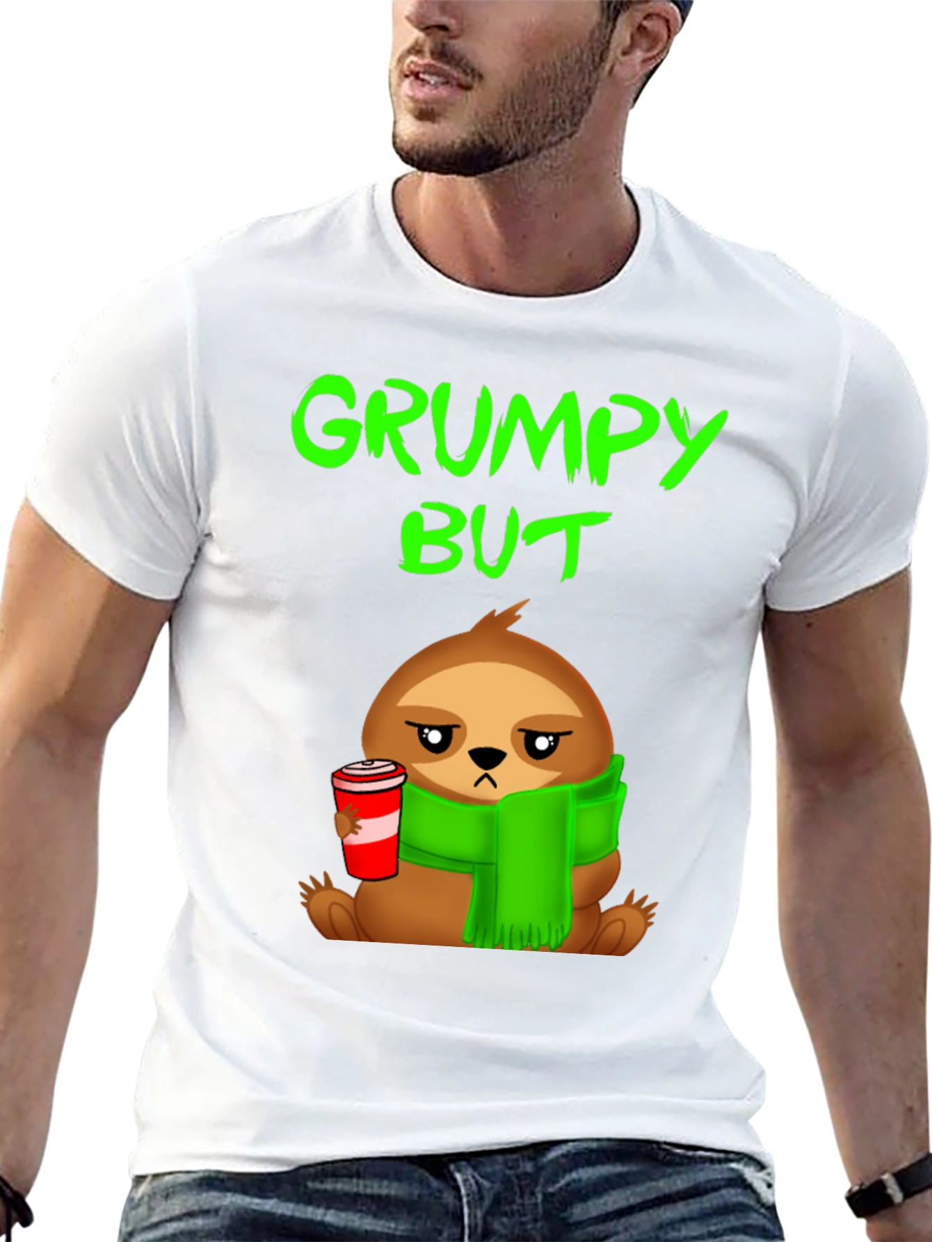 Grumpy Sloth T-Shirt - Coffee Lover