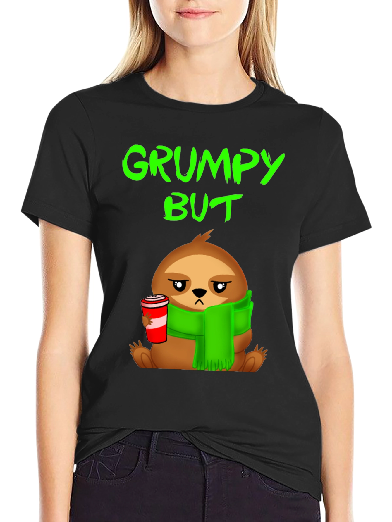 Grumpy Sloth T-Shirt - Coffee Lover