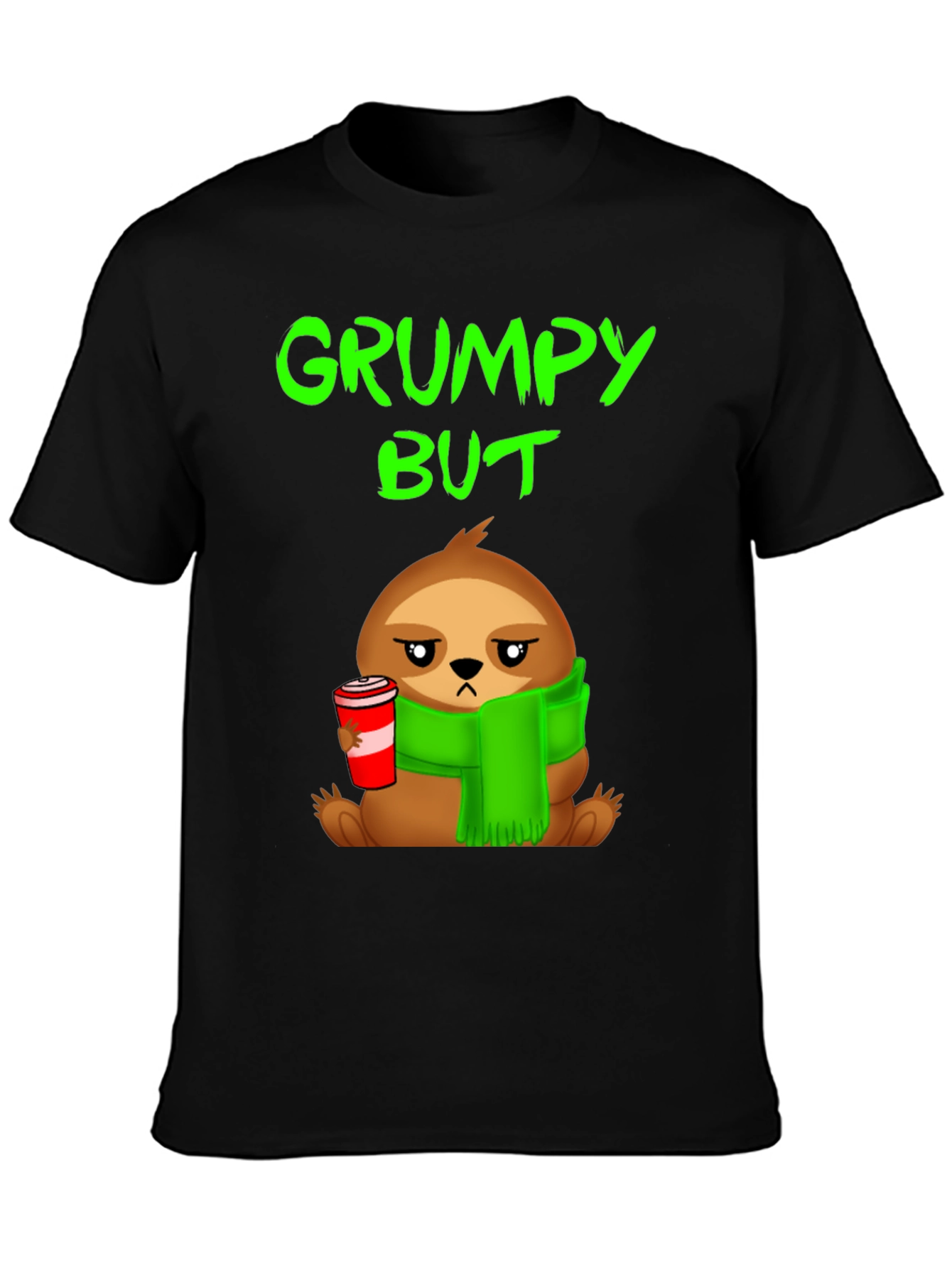 Grumpy Sloth T-Shirt - Coffee Lover