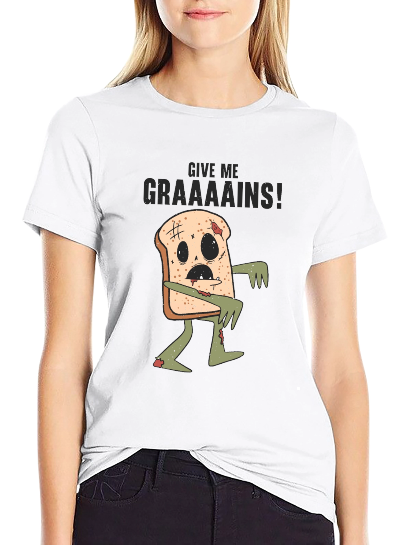 Zombie Toast T-Shirt - Give Me Graaains!