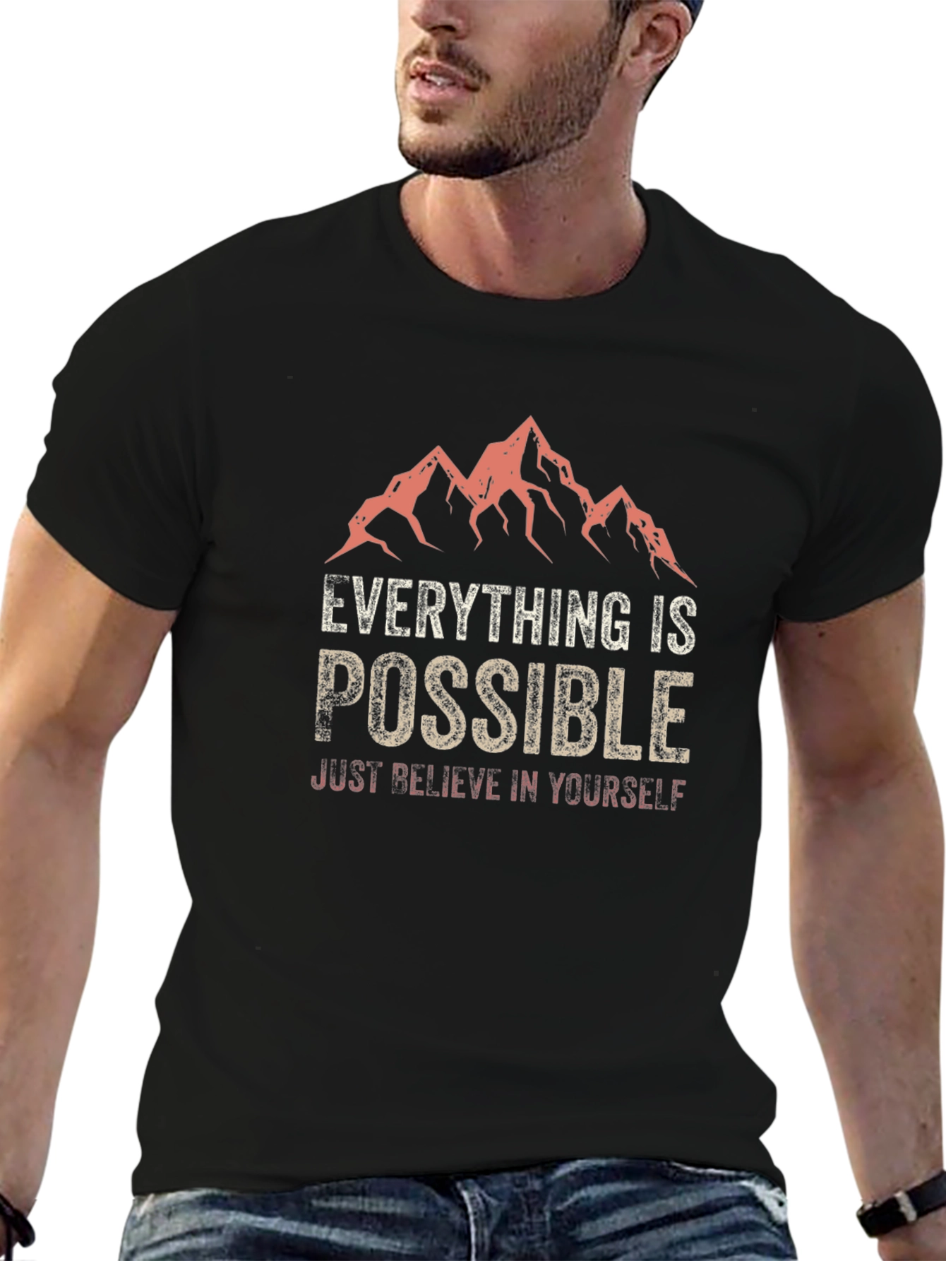 Inspirational Black T-Shirt: Everything Is Possible