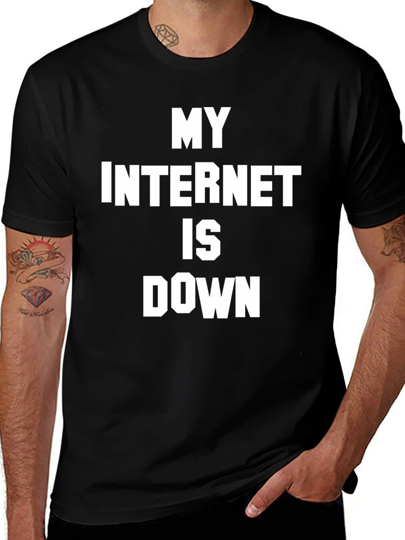 Funny My Internet Is Down Graphic T-Shirt