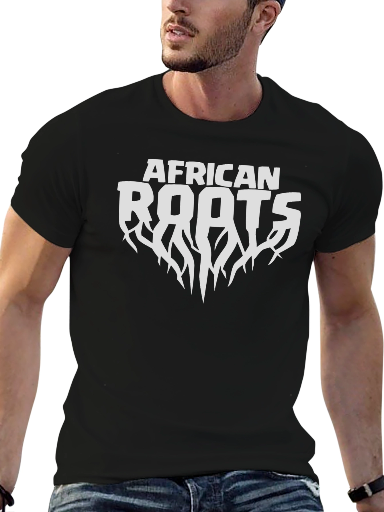 African Roots Black T-Shirt - Graphic Tee