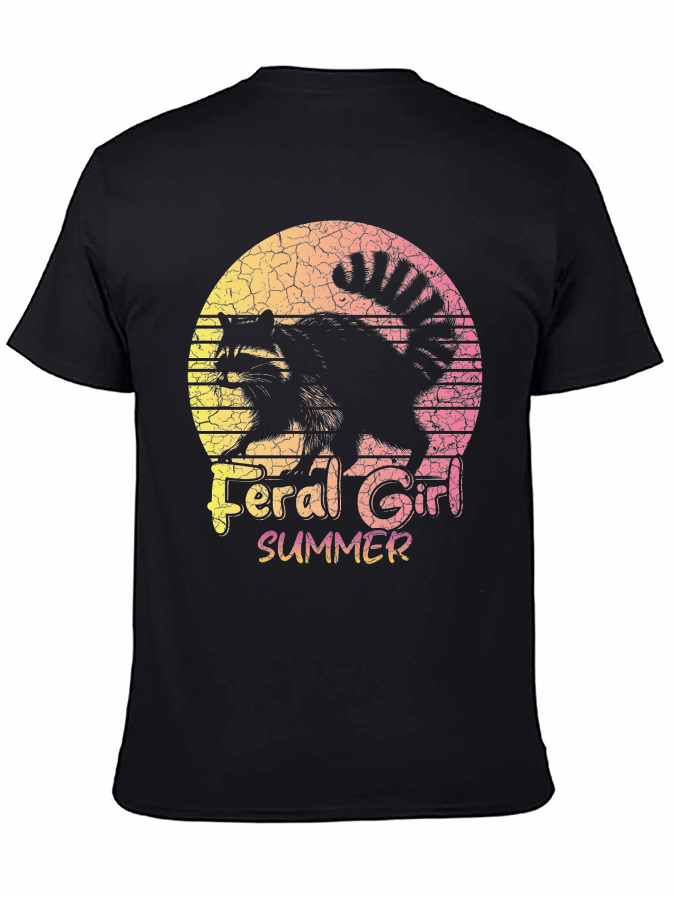Feral Girl Summer Raccoon Graphic Tee