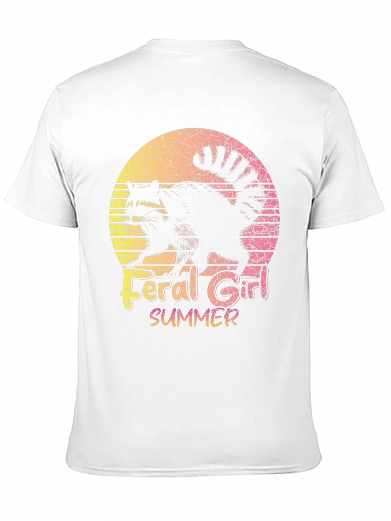 Feral Girl Summer Raccoon Graphic Tee
