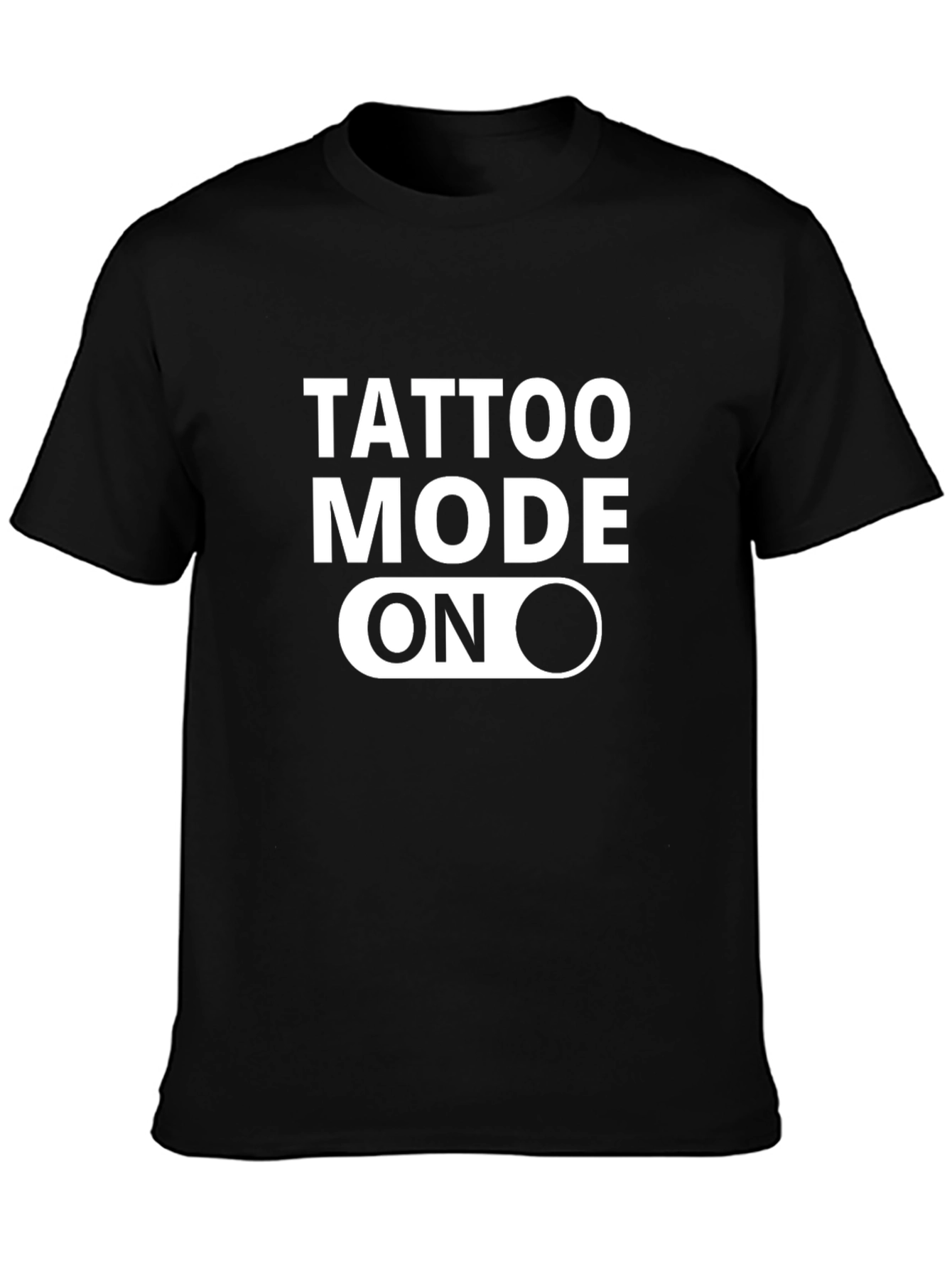 Tattoo Mode On Graphic Tee - Black Cotton Blend
