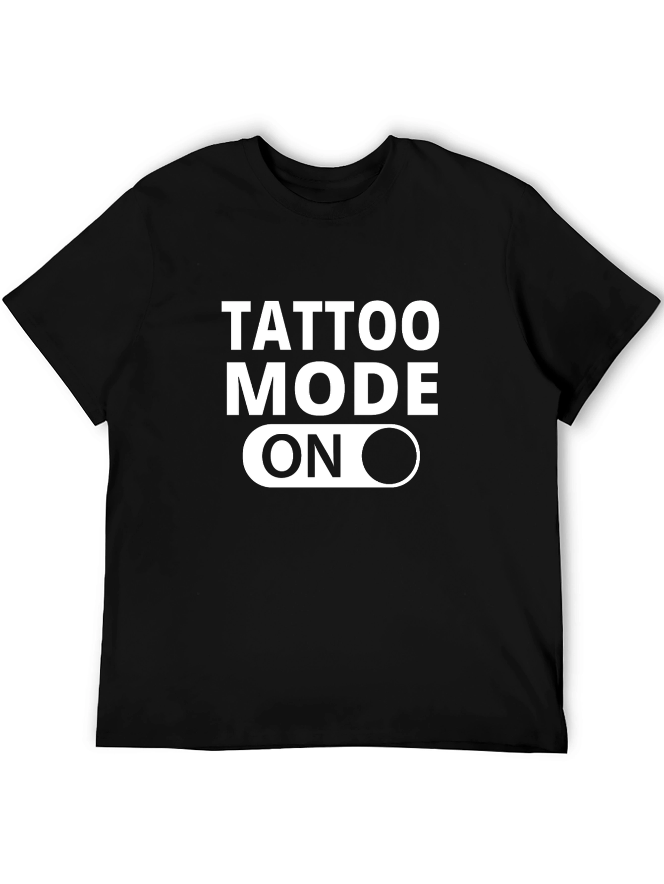 Tattoo Mode On Graphic Tee - Black Cotton Blend