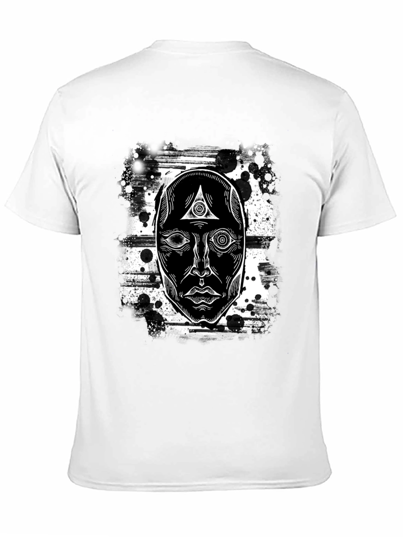 Mystic Face Graphic Black T-Shirt - Unique Design