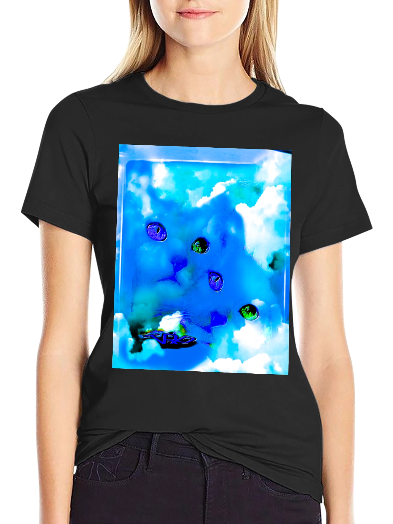 Cloud Cat T-Shirt - Abstract Graphic Tee