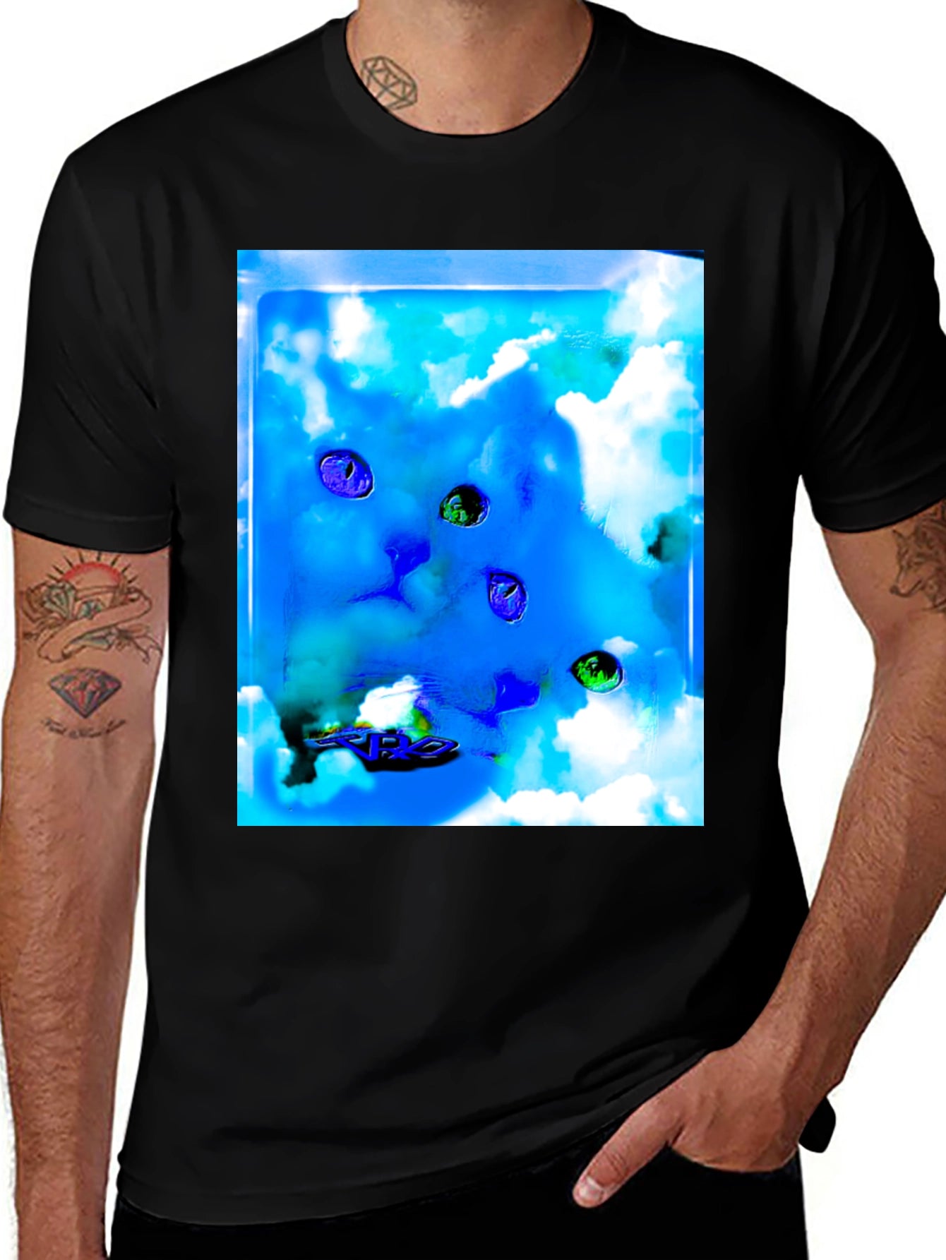 Cloud Cat T-Shirt - Abstract Graphic Tee