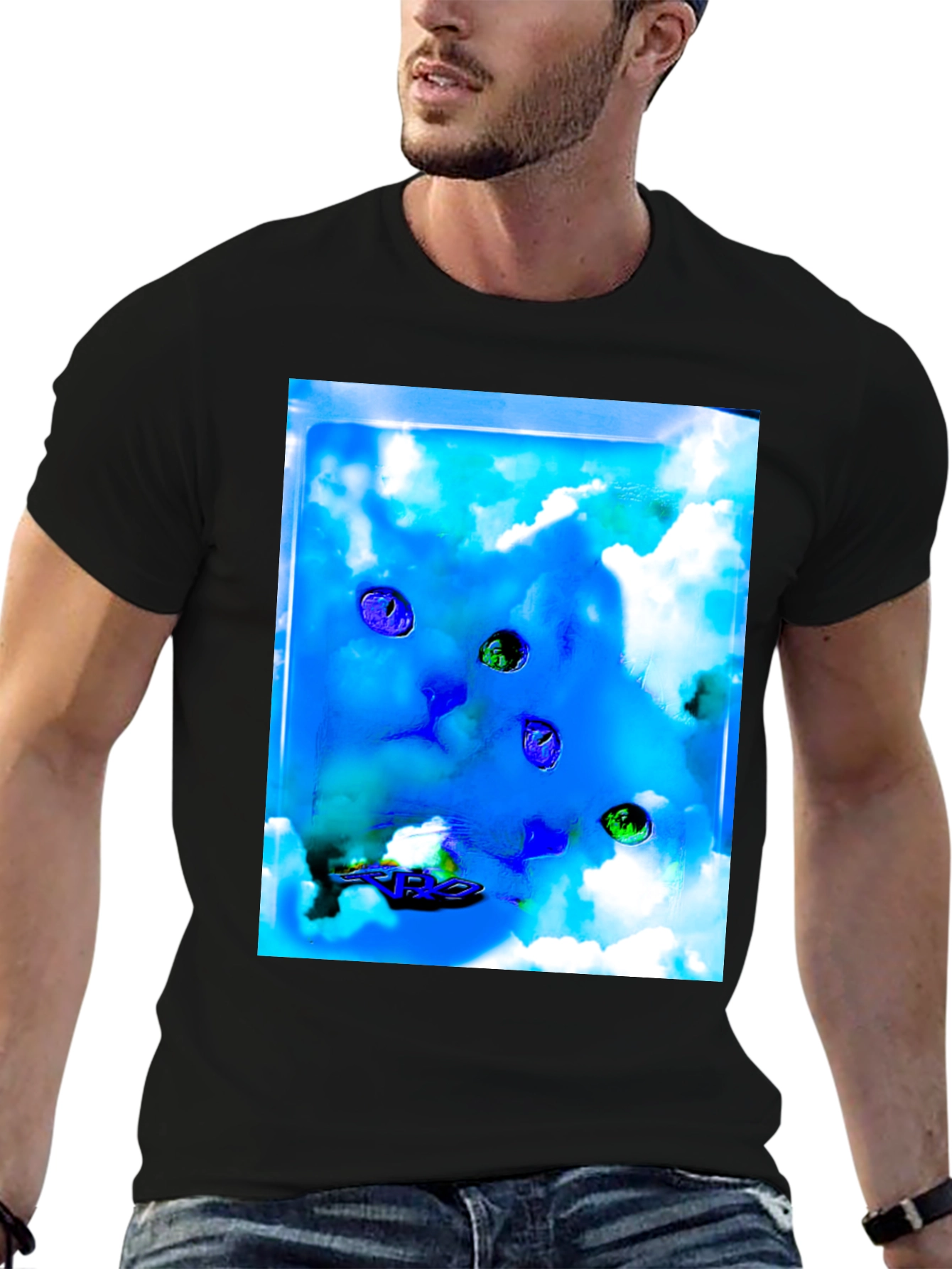 Cloud Cat T-Shirt - Abstract Graphic Tee