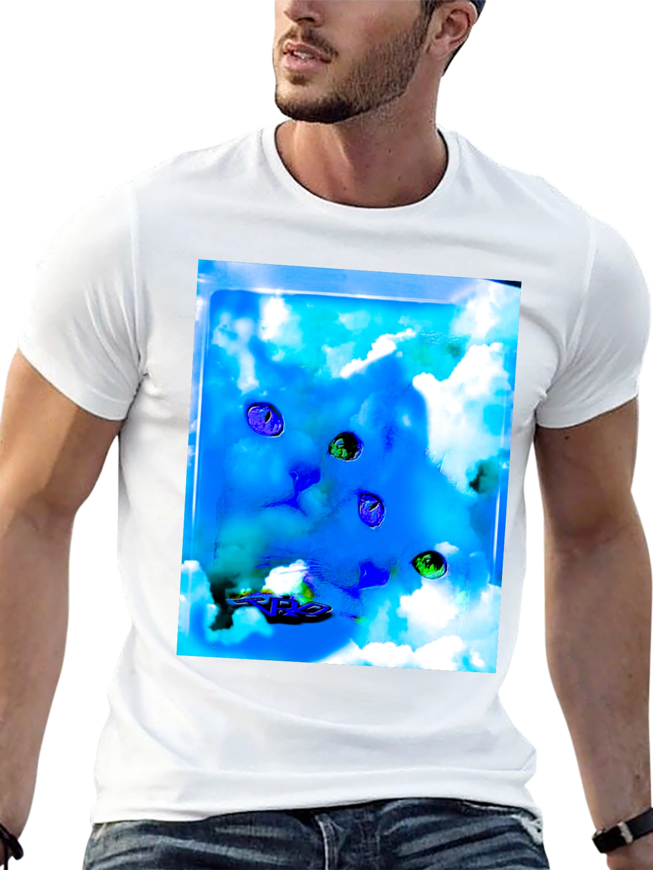 Cloud Cat T-Shirt - Abstract Graphic Tee