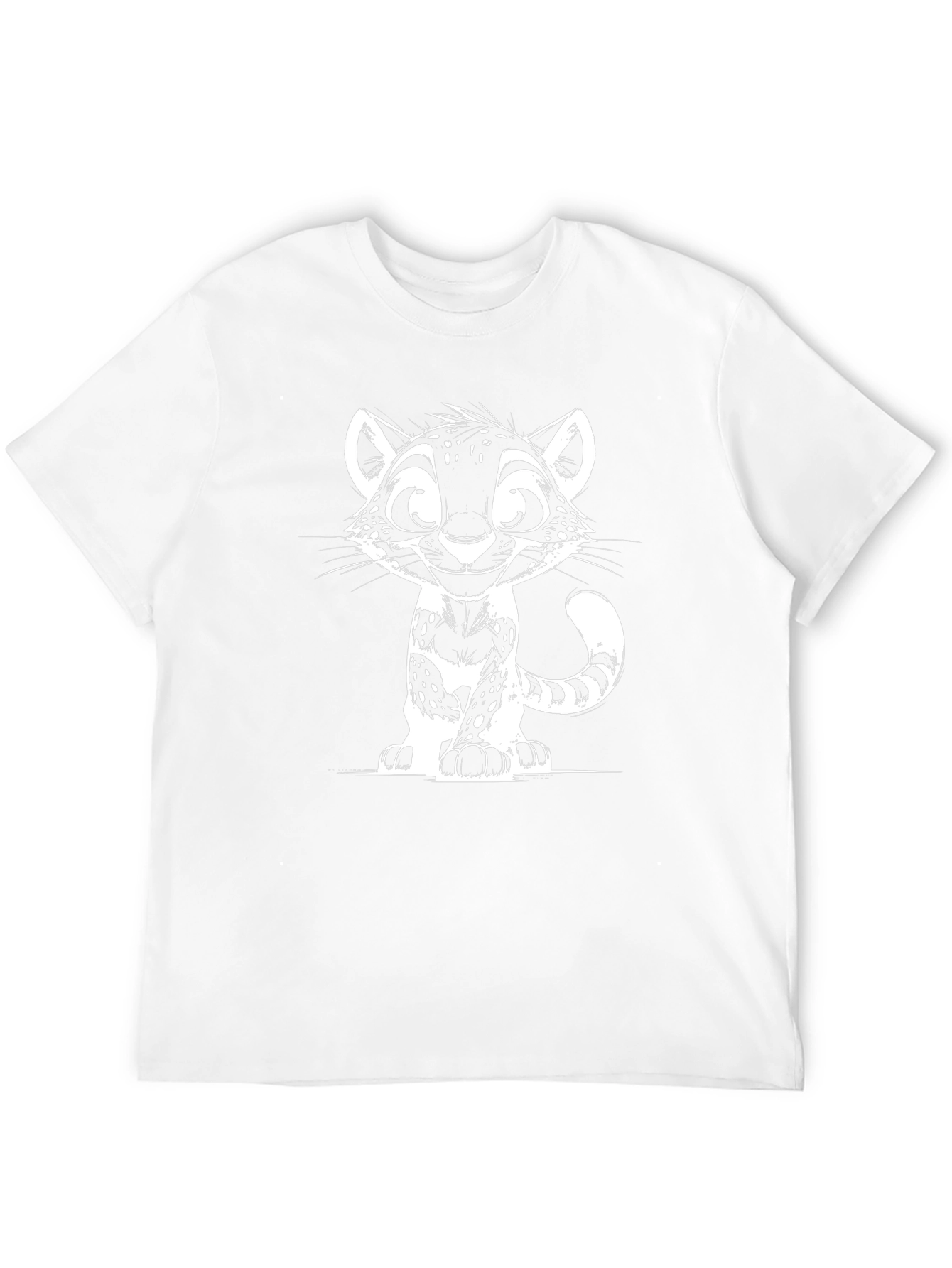 Cartoon Cat Graphic Print Black T-Shirt