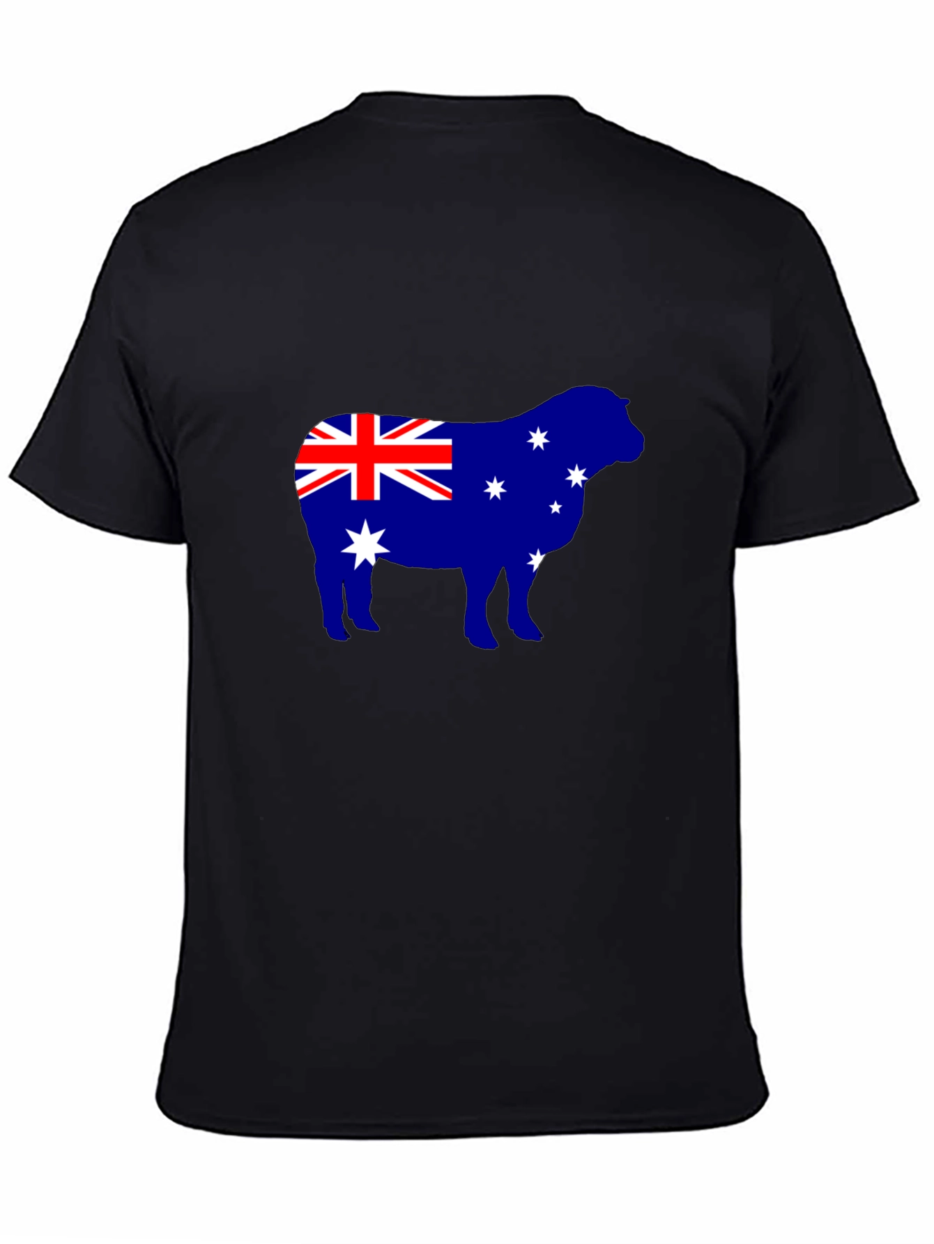 Australian Flag Sheep Graphic Tee - Black
