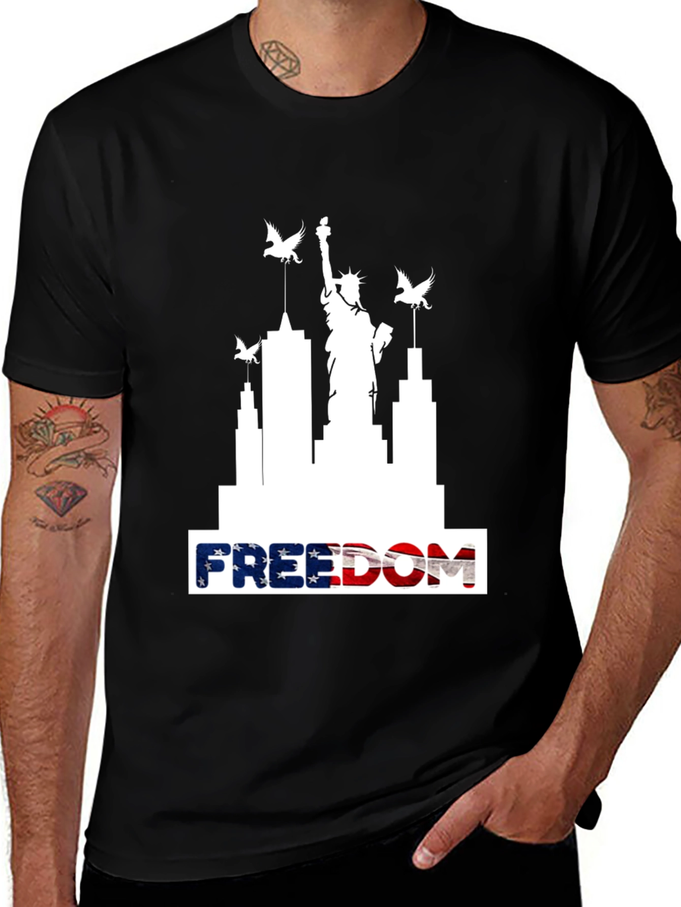 Freedom Skyline Tee - Patriotic USA Shirt