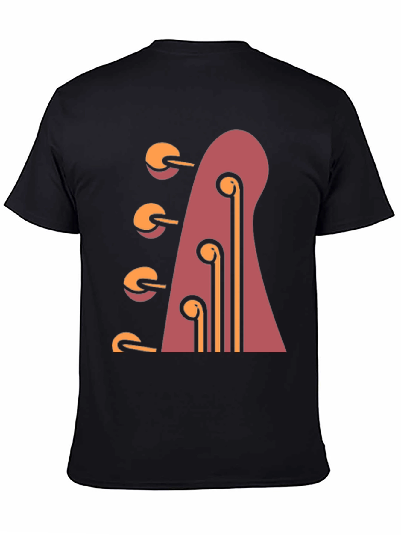 Guitar Headstock Graphic Tee - Black