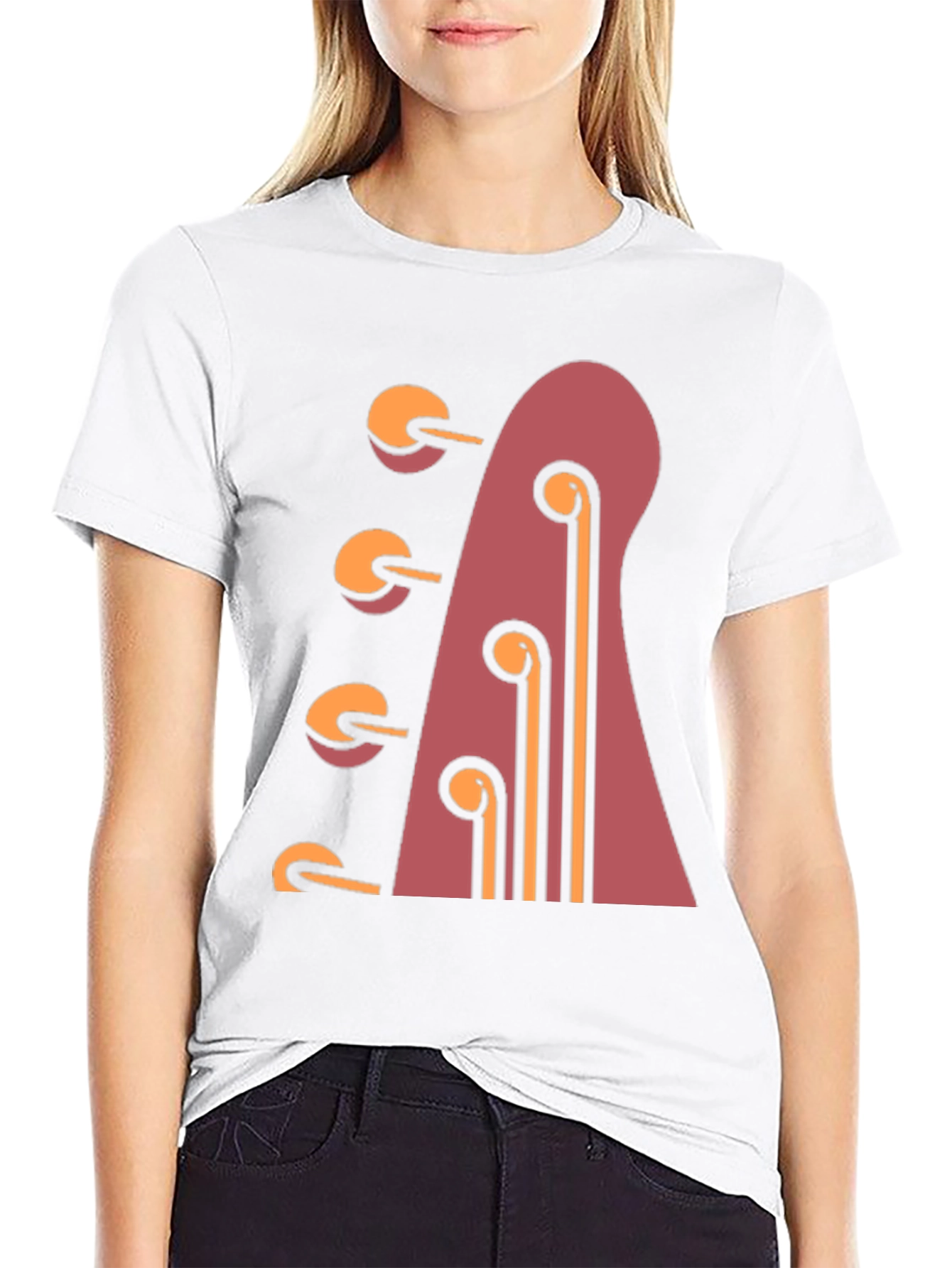 Guitar Headstock Graphic Tee - Black