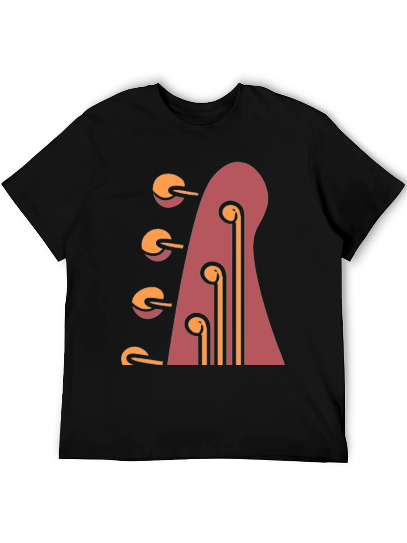 Guitar Headstock Graphic Tee - Black