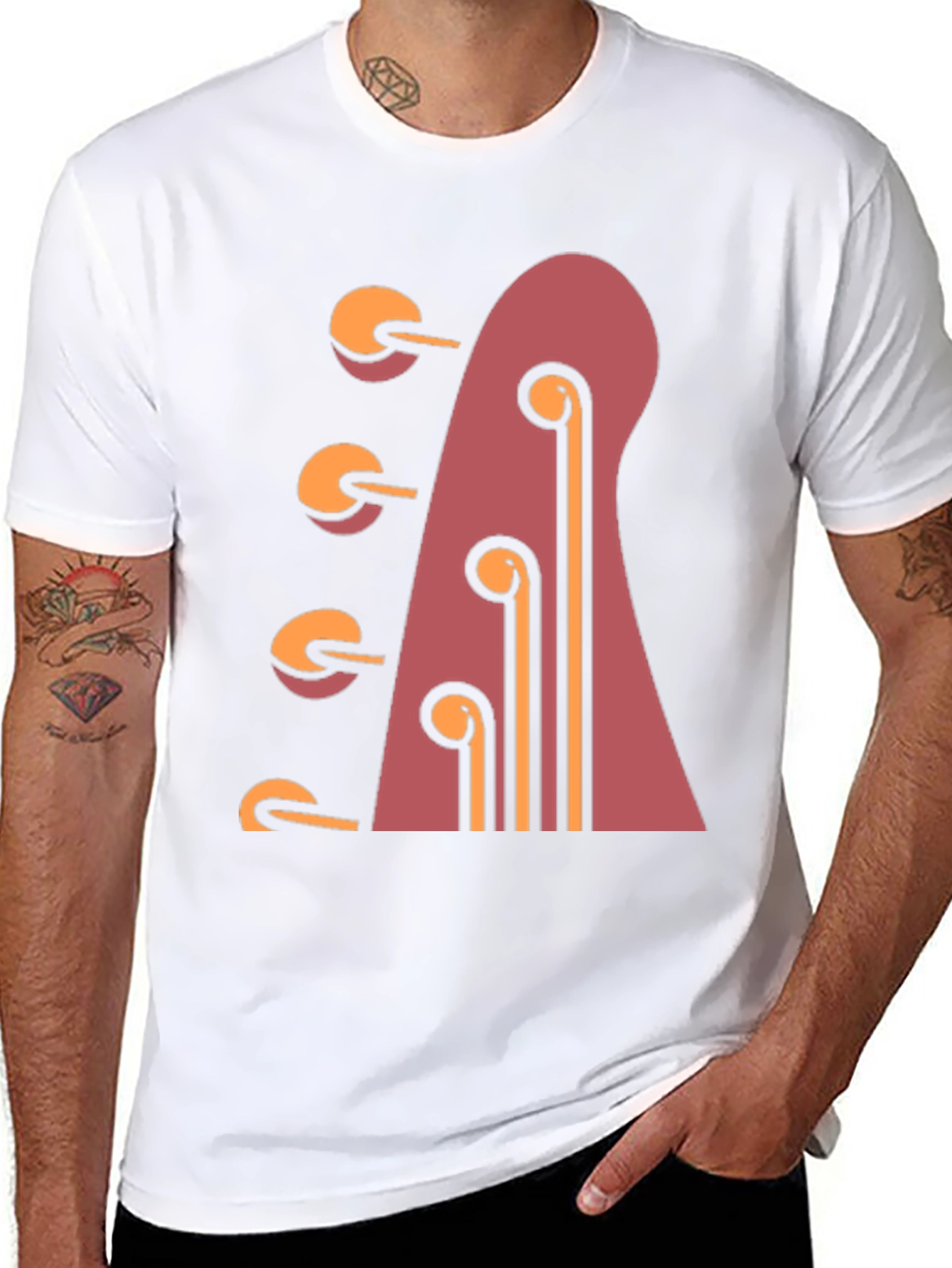Guitar Headstock Graphic Tee - Black