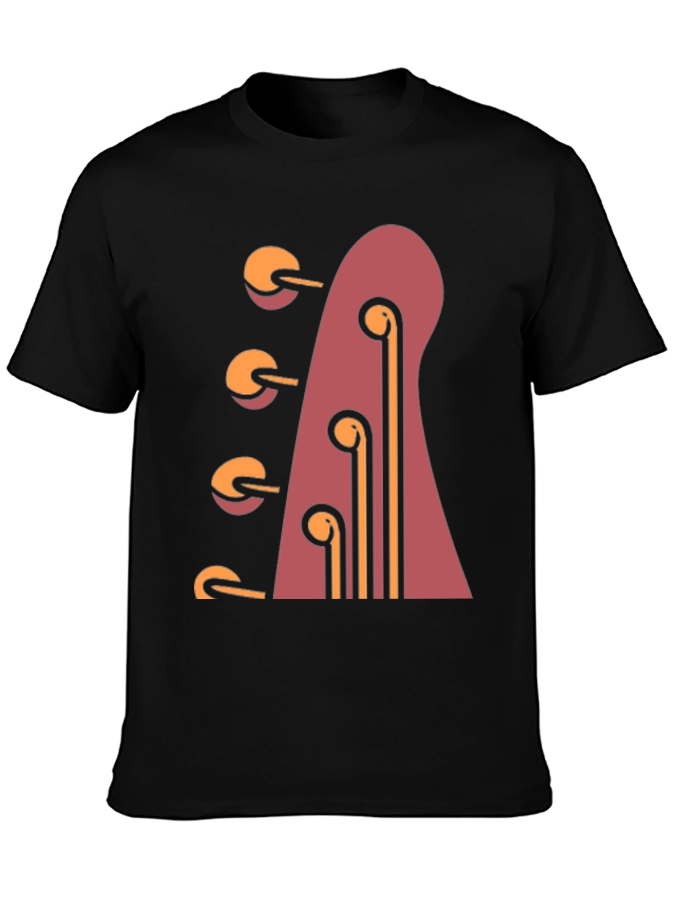Guitar Headstock Graphic Tee - Black