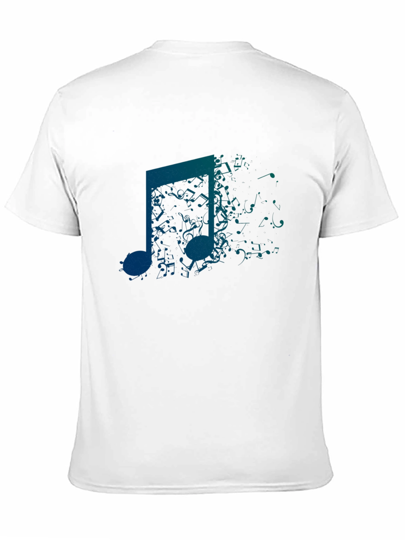 Mens Black Graphic Tee: Music Note Design