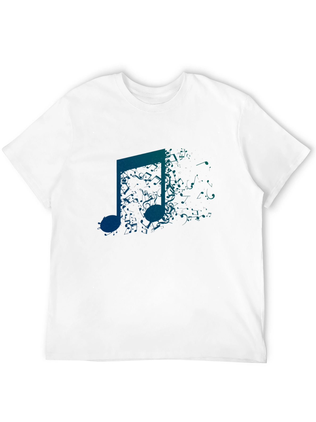 Mens Black Graphic Tee: Music Note Design