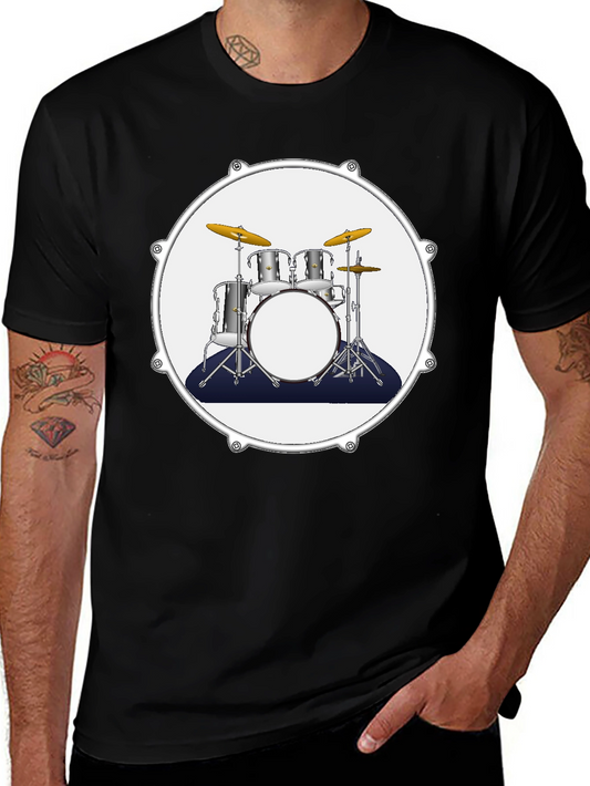 Drum Kit Graphic Tee - Musician Style T-Shirt