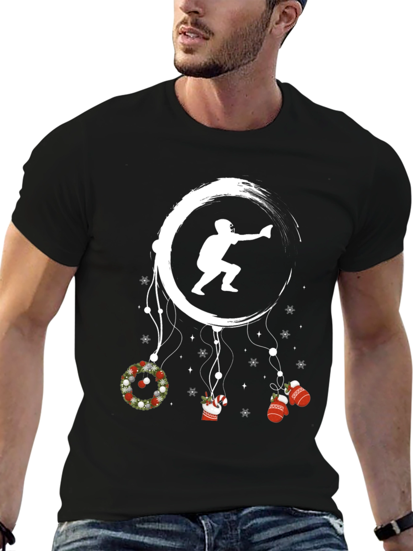Festive Football T-Shirt: Holiday Dream Catcher Design