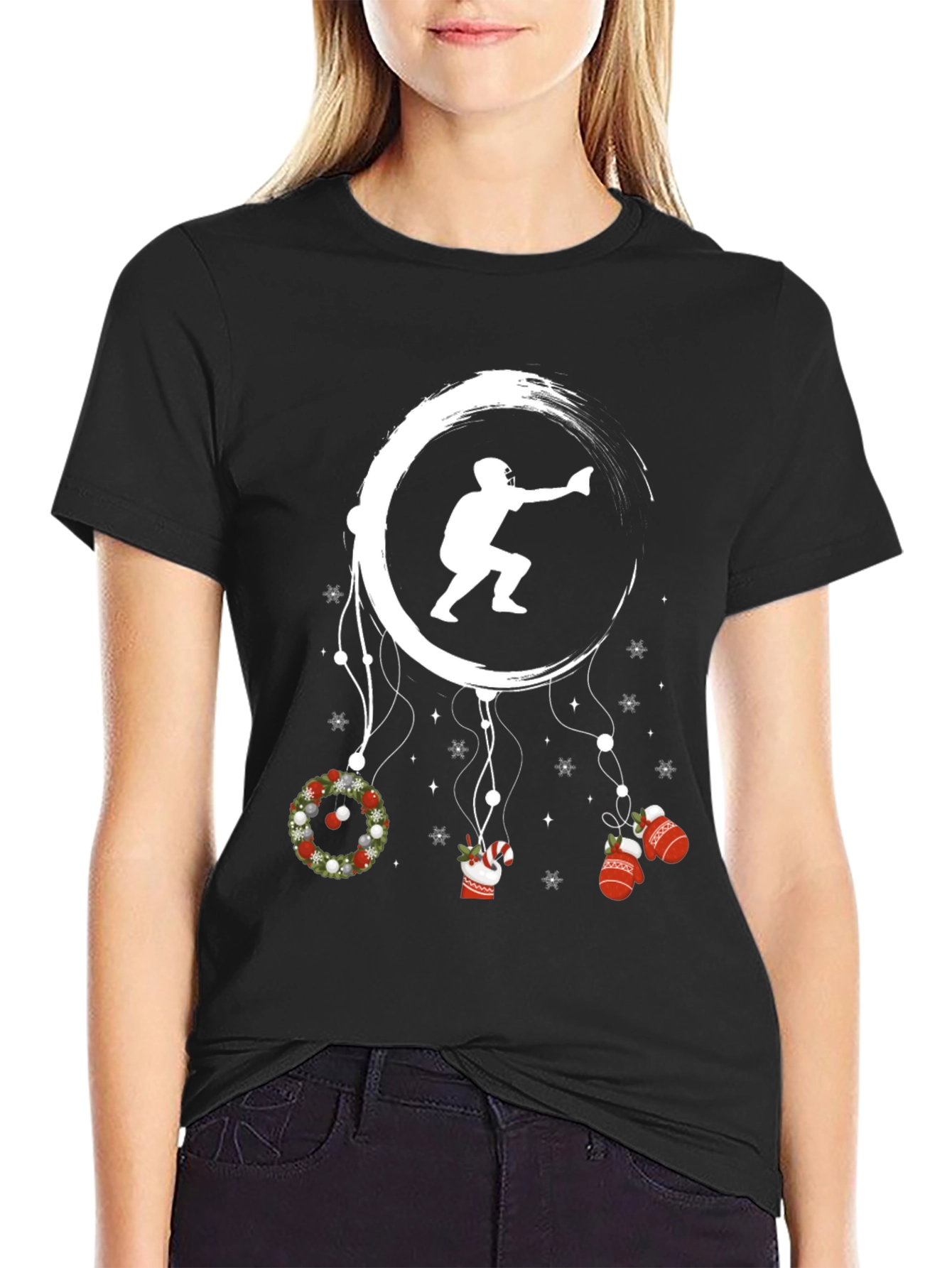 Festive Football T-Shirt: Holiday Dream Catcher Design
