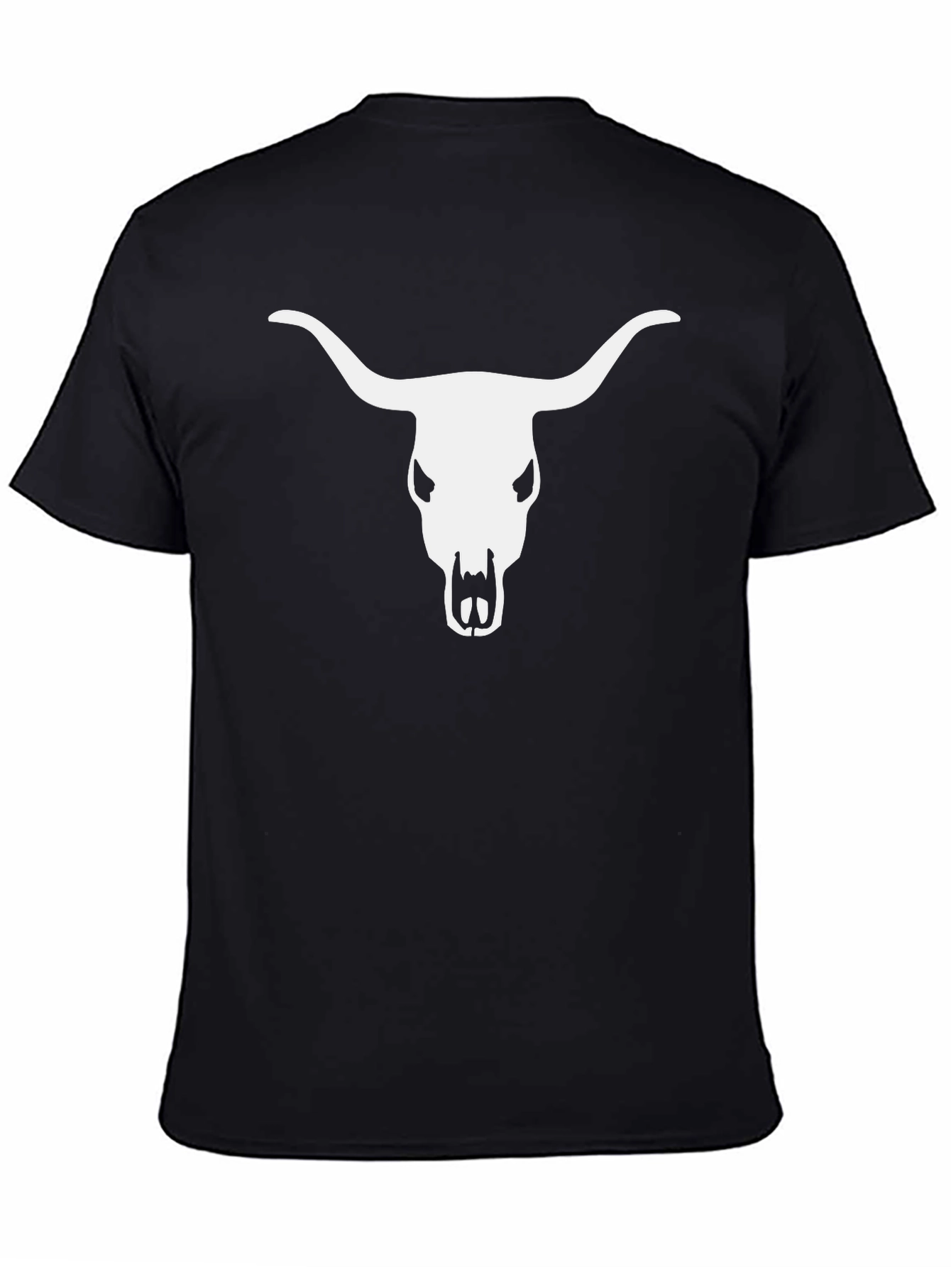 Bull Skull Graphic Tee - Black Cotton T-Shirt