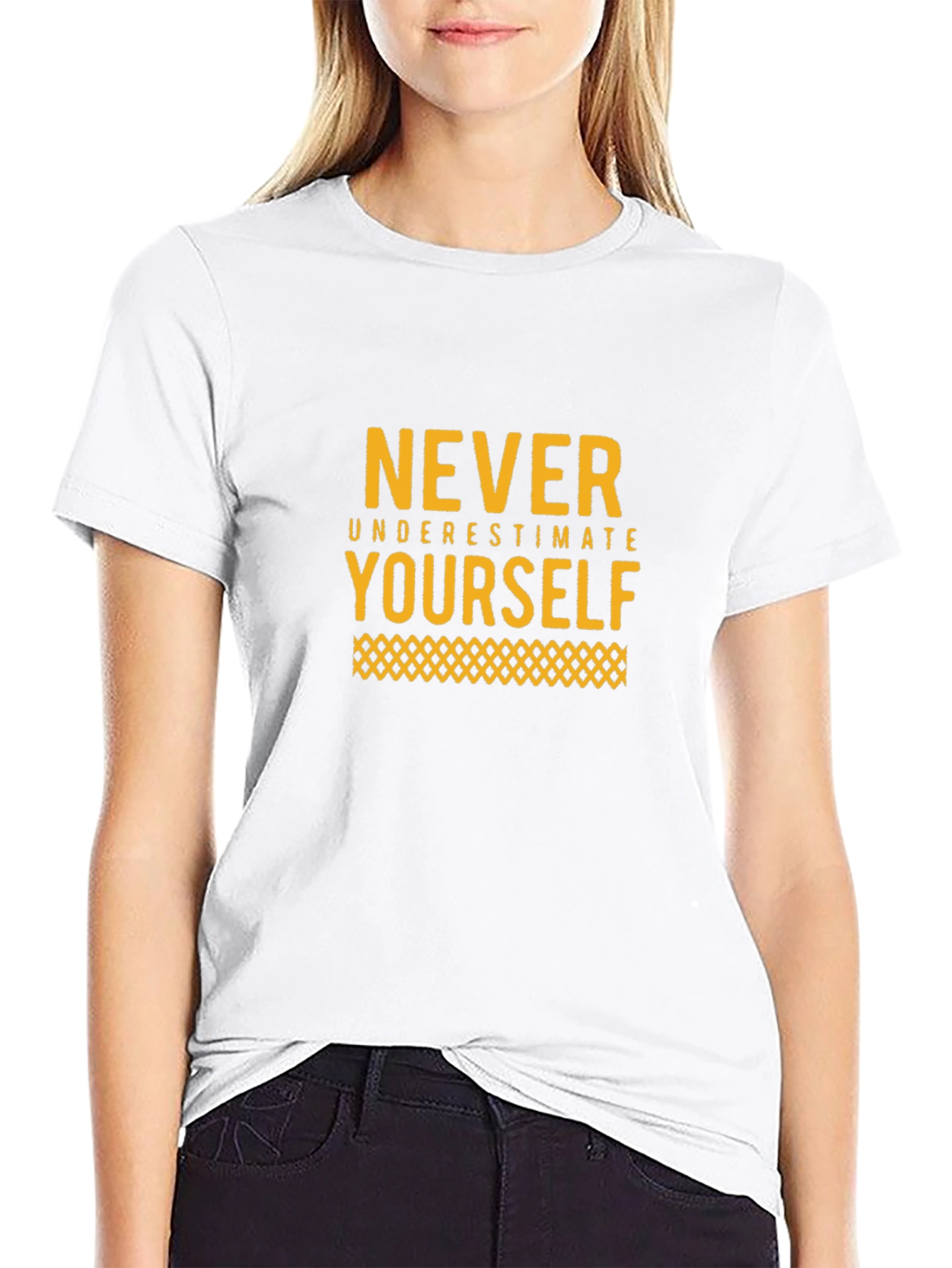 Motivational Black T-Shirt: Never Underestimate Yourself