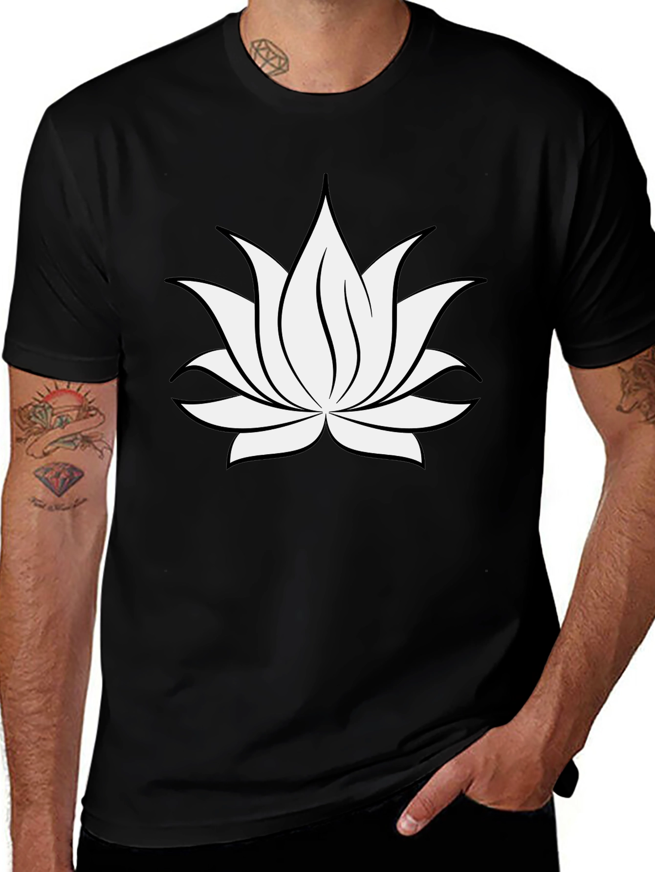 Lotus Flower Graphic T-Shirt - Soft Cotton Blend