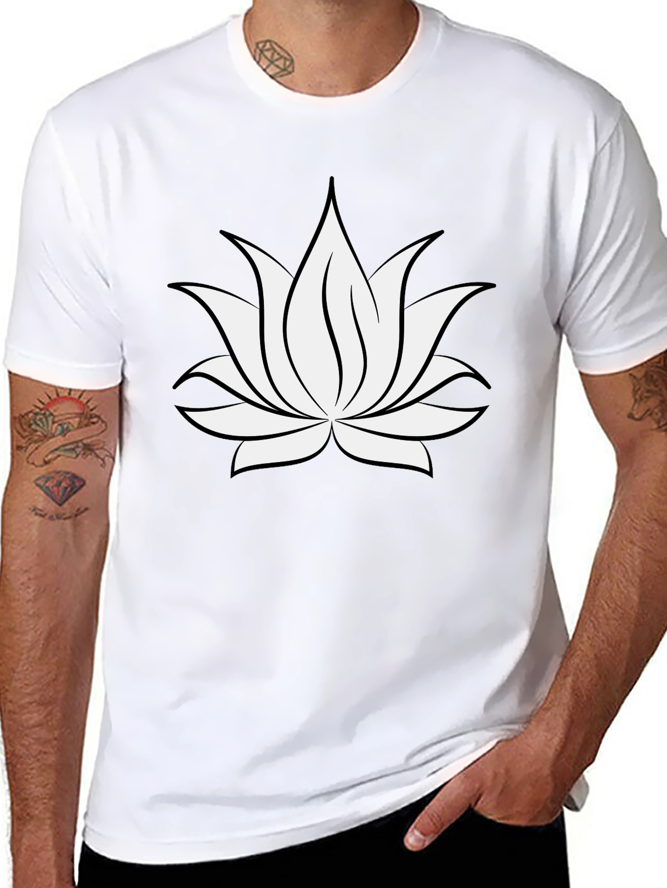 Lotus Flower Graphic T-Shirt - Soft Cotton Blend
