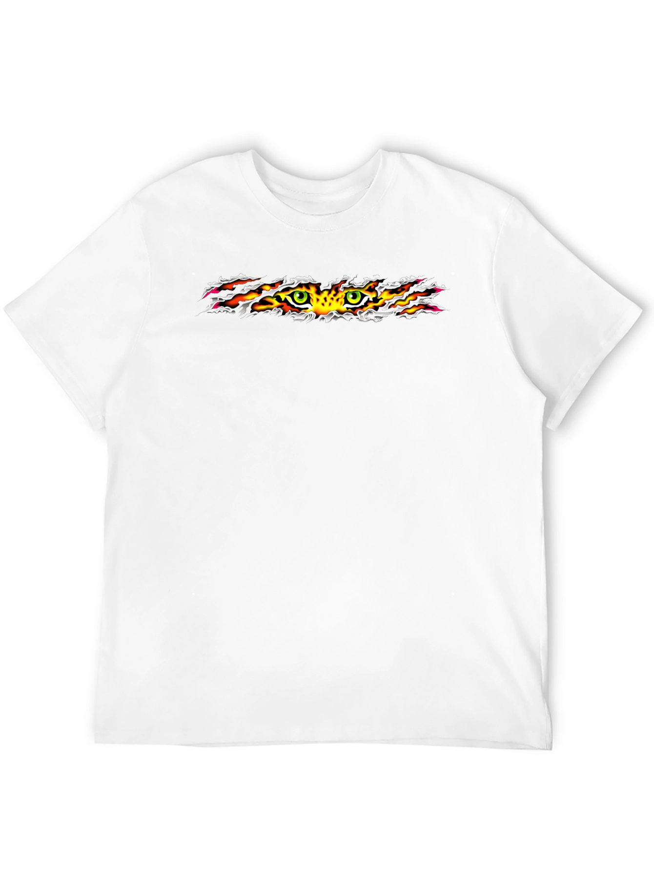 Fiery Eyes Graphic Tee - Bold Black T-Shirt