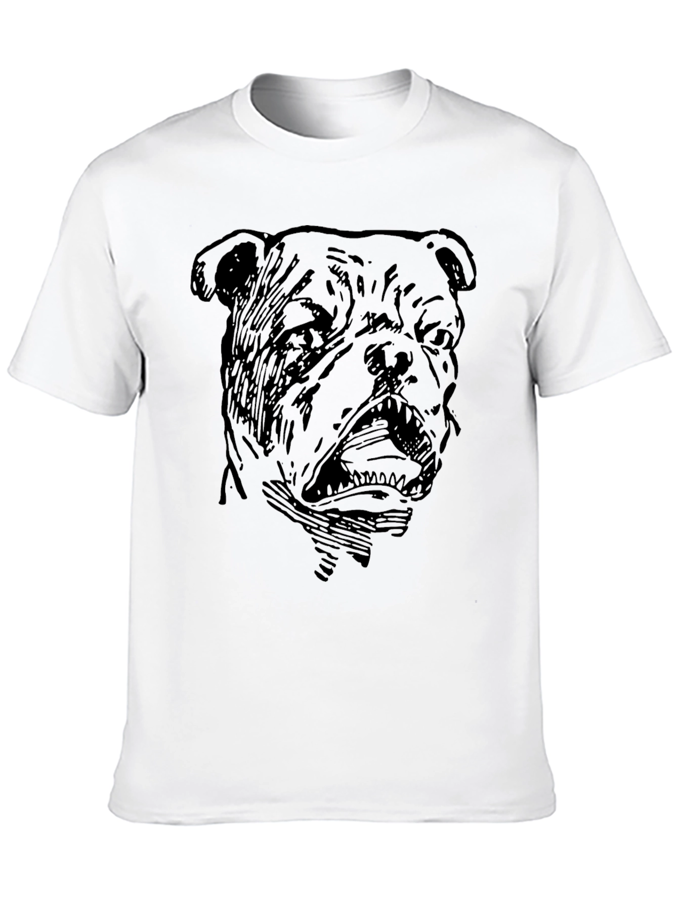 Bulldog Graphic Print Black T-Shirt