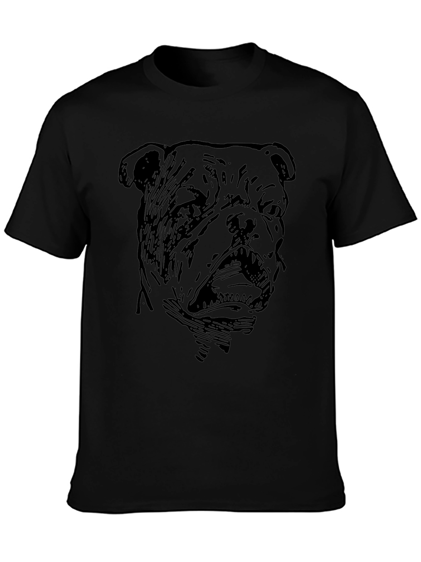 Bulldog Graphic Print Black T-Shirt