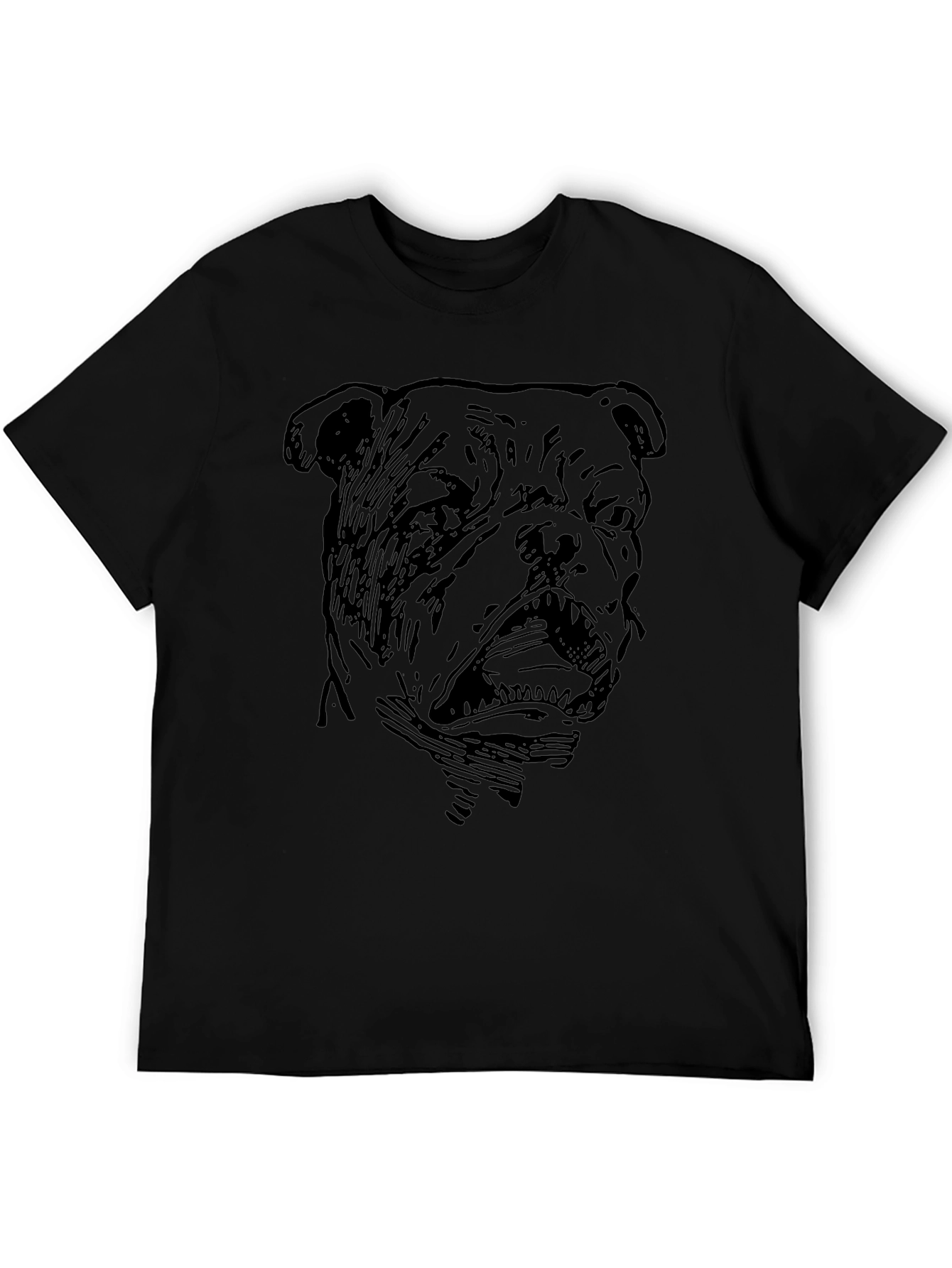 Bulldog Graphic Print Black T-Shirt